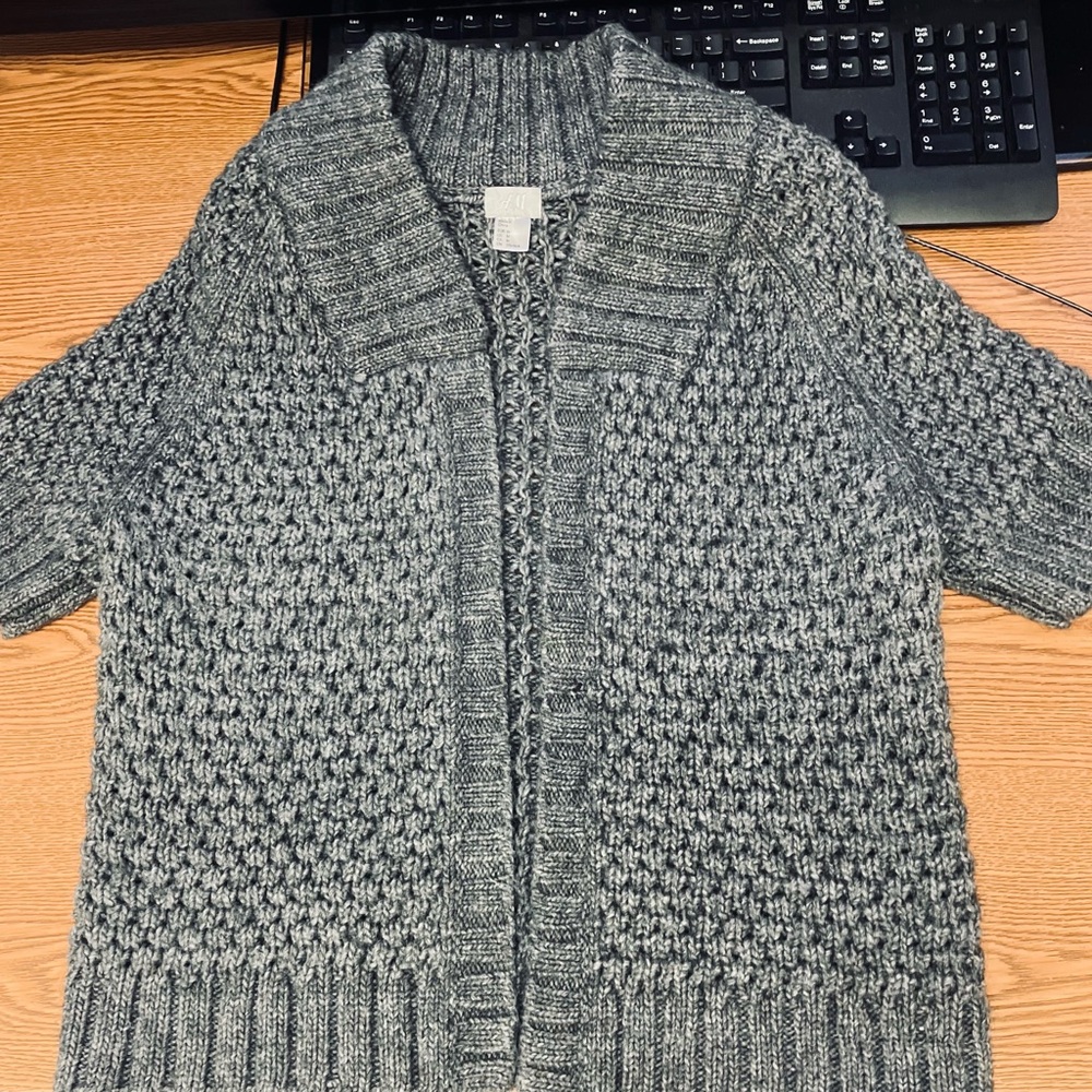 H&M Gray Women's wool Cardigan Sweater size M